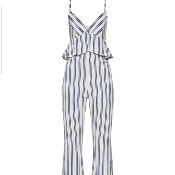 BCBGeneration Striped Peplum Jumpsuit - Picture 10 of 16